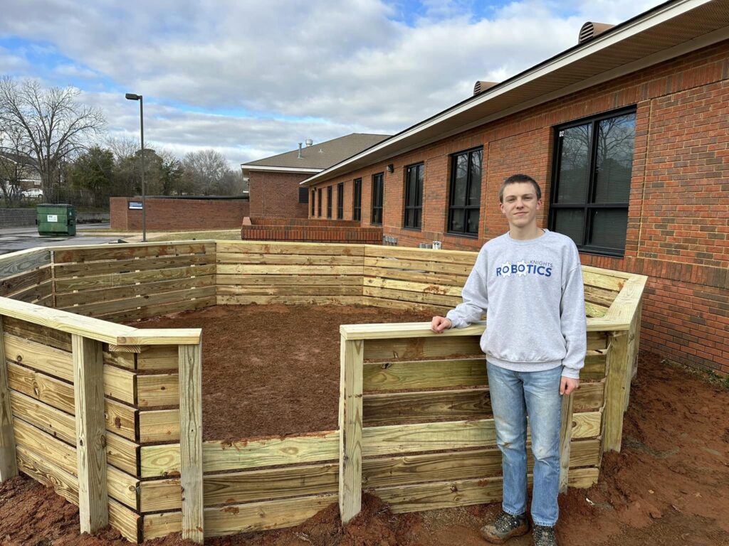 Montgomery Catholic Student Complete’s Eagle Scout Project by Building Gaga Ball Pit 5