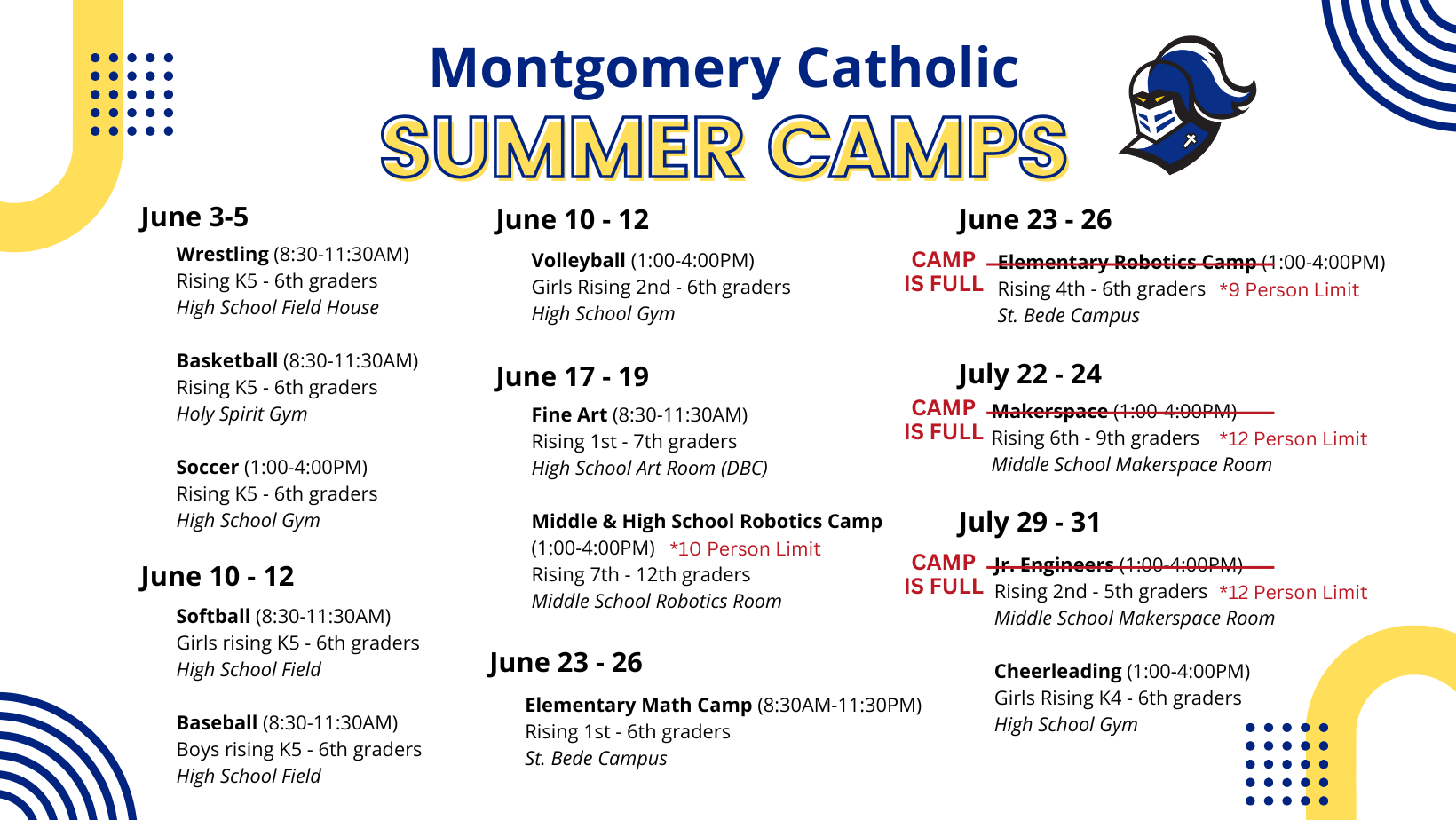 2025 Summer Camps 1 2025 Summer Camps 1